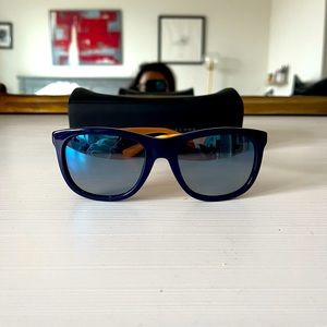 Marc Jacob’s Flash Wayfarer sunglasses, navy and orange